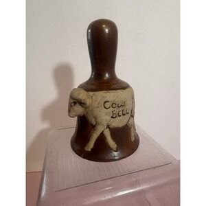 Vintage Cow‎ Bell Country Decor 1987 Ron Gordon Designs Ceramic 3-D Cow